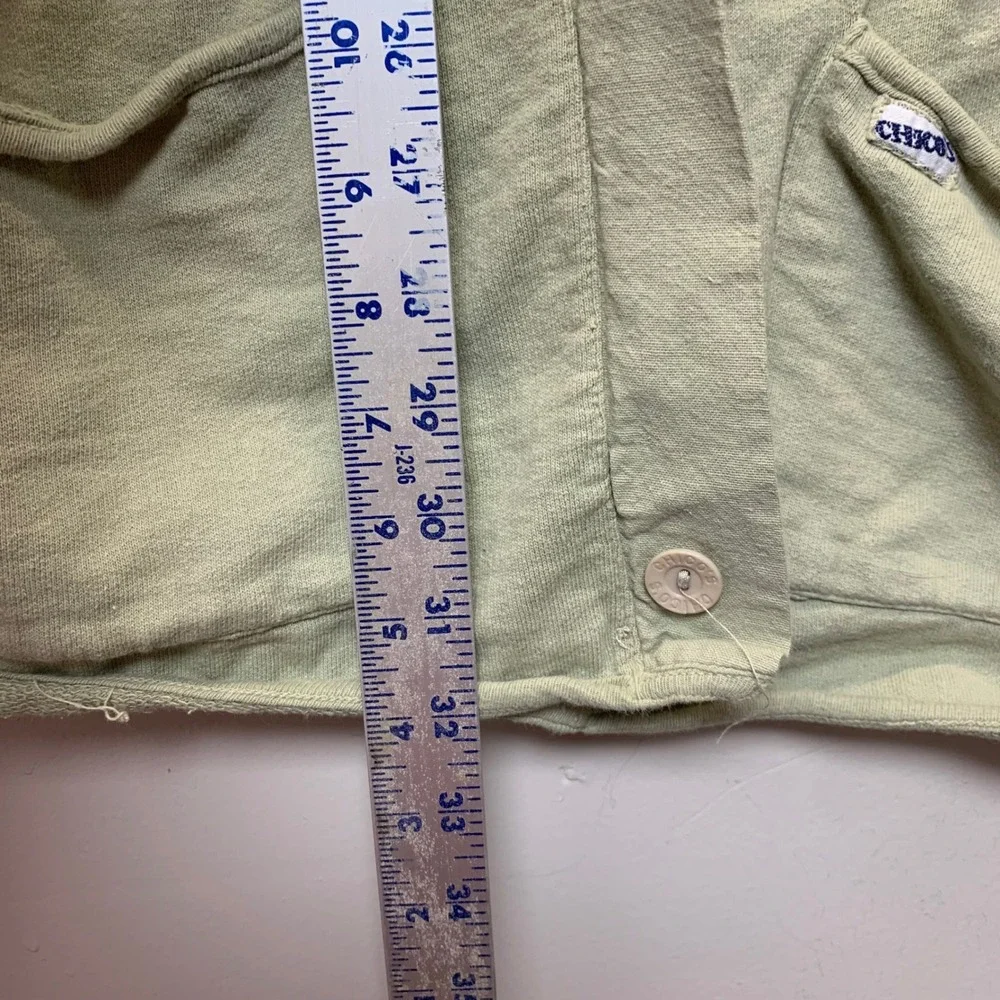Chico's Cardigan Jacket Womens OS Sage Green Good Cotton Vintage 12509